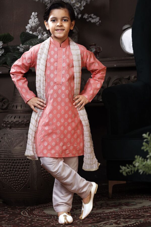 light-pinkish-peach-cotton-boys-kurta-pajama-nkk-766