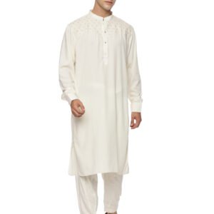 Premium Karachi Kameez Shalwar - Off White